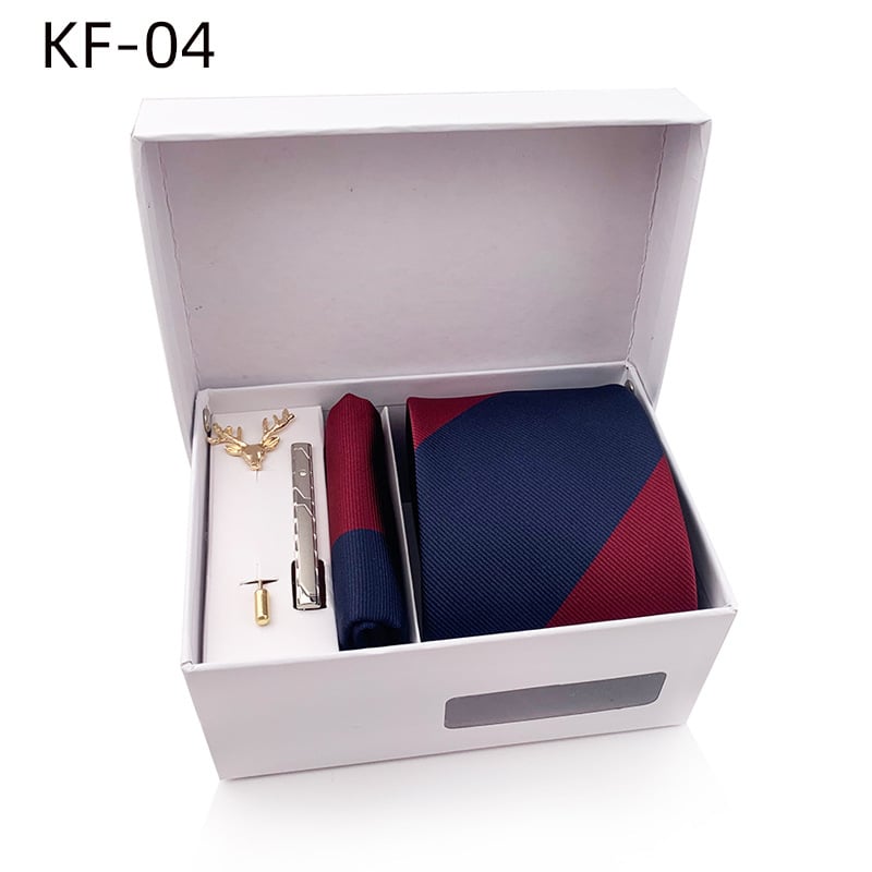 6 dalių vyriškų dryžių kaklaraiščių dovanų rinkinys | poliesterio pluoštas | Jacquard audinys | dryžių raštas | siūlų dažymas