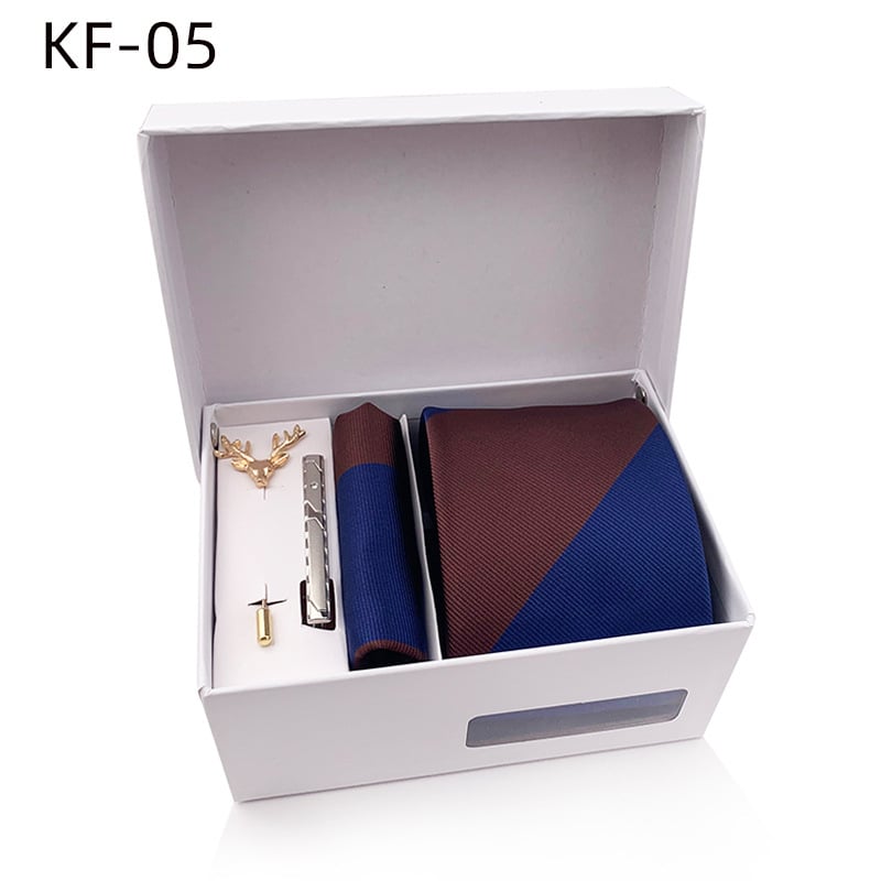 6 dalių vyriškų dryžių kaklaraiščių dovanų rinkinys | poliesterio pluoštas | Jacquard audinys | dryžių raštas | siūlų dažymas