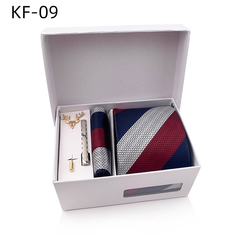 6 dalių vyriškų dryžių kaklaraiščių dovanų rinkinys | poliesterio pluoštas | Jacquard audinys | dryžių raštas | siūlų dažymas