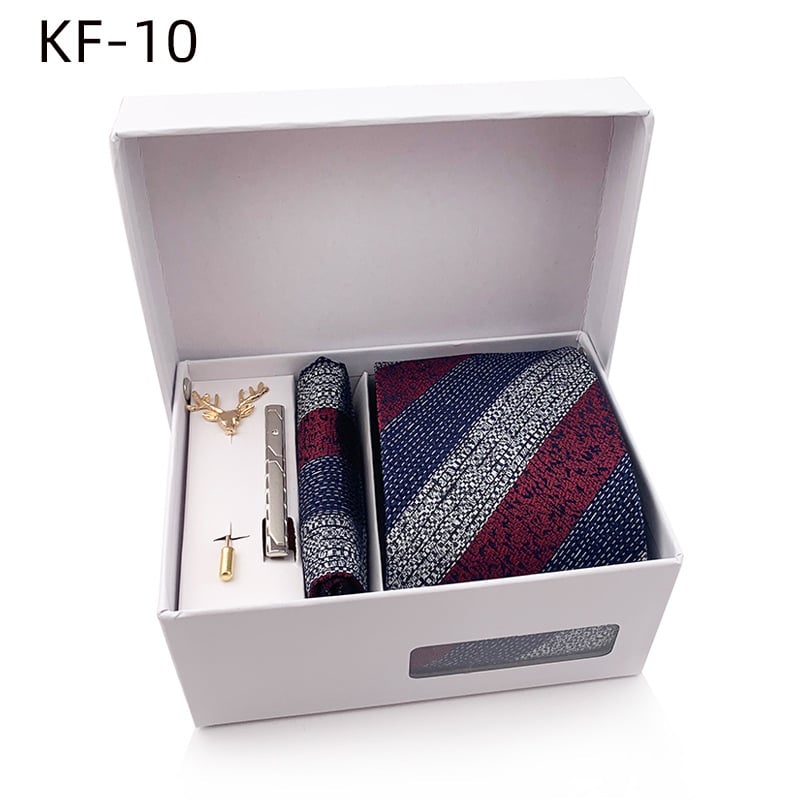 6 dalių vyriškų dryžių kaklaraiščių dovanų rinkinys | poliesterio pluoštas | Jacquard audinys | dryžių raštas | siūlų dažymas