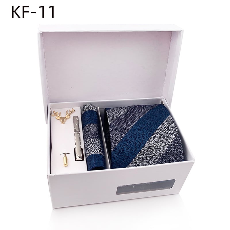 6 dalių vyriškų dryžių kaklaraiščių dovanų rinkinys | poliesterio pluoštas | Jacquard audinys | dryžių raštas | siūlų dažymas