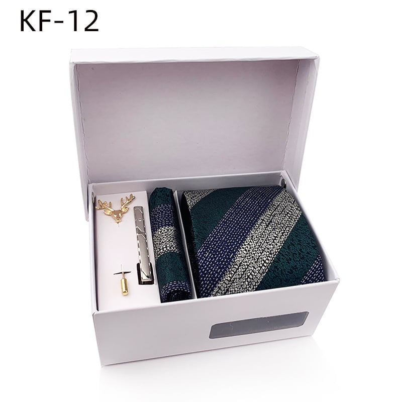 6 dalių vyriškų dryžių kaklaraiščių dovanų rinkinys | poliesterio pluoštas | Jacquard audinys | dryžių raštas | siūlų dažymas