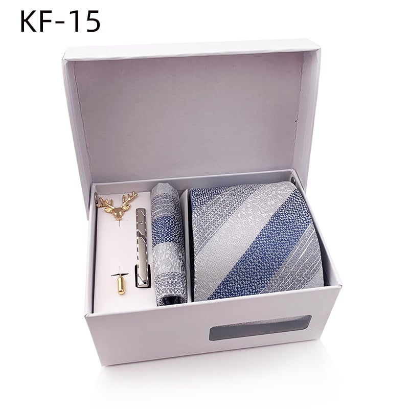 6 dalių vyriškų dryžių kaklaraiščių dovanų rinkinys | poliesterio pluoštas | Jacquard audinys | dryžių raštas | siūlų dažymas