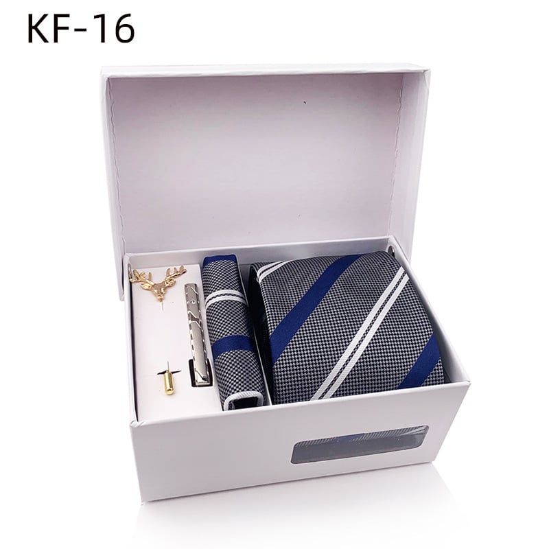 6 dalių vyriškų dryžių kaklaraiščių dovanų rinkinys | poliesterio pluoštas | Jacquard audinys | dryžių raštas | siūlų dažymas