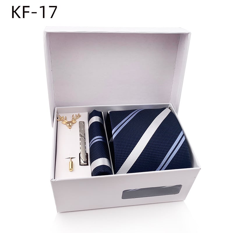 6 dalių vyriškų dryžių kaklaraiščių dovanų rinkinys | poliesterio pluoštas | Jacquard audinys | dryžių raštas | siūlų dažymas