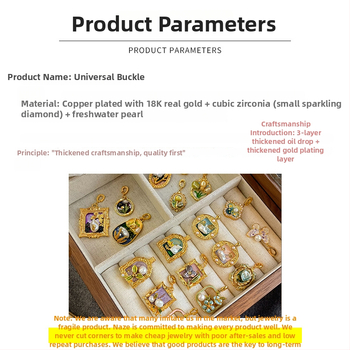 Nala perlų vėrinių pakabukas su dažytu emalu ir alyvos lašų efektu, geometrinė forma