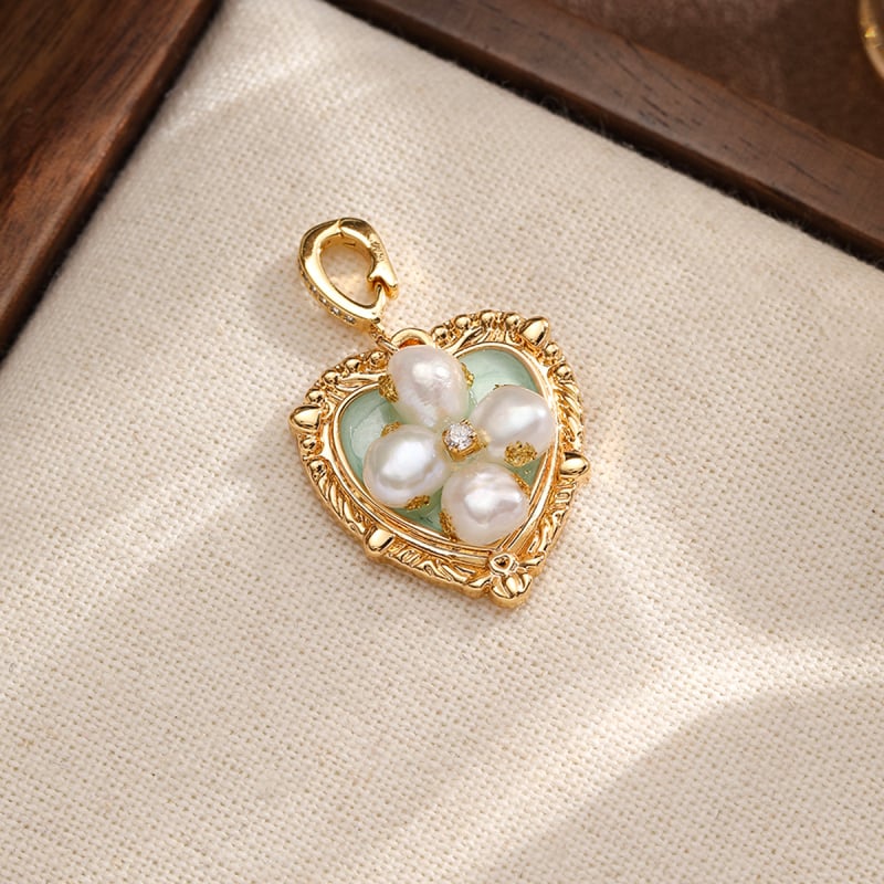 Nala perlų vėrinių pakabukas su dažytu emalu ir alyvos lašų efektu, geometrinė forma