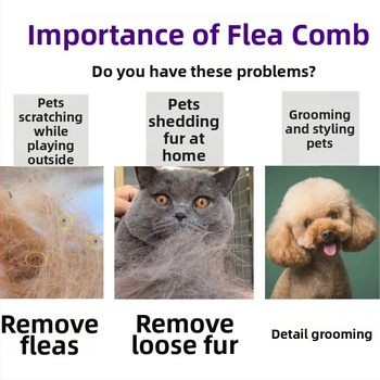 Katem ir šunims skirtas šukavimo įrankis prieš blusas ir utėlių šalinimui, su smuliais dantimis, pašalina laisvus plaukus — After autumn prekės ženklas