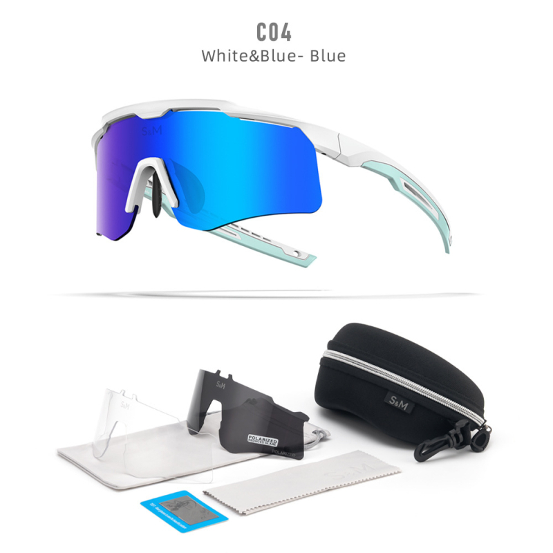 Poliarizuotos dviratininko akiniai S213 – vėjo ir dulkių atsparūs, dienos-nakties dviguba naudojimas, keičiamos lęšiai, suderinami su miope akiniais