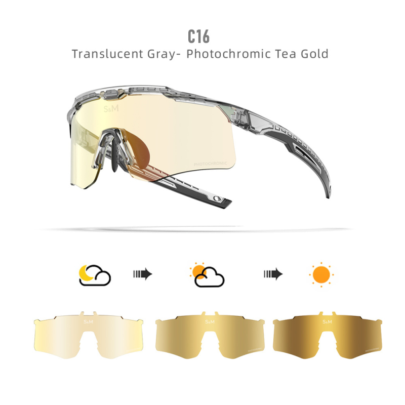 Poliarizuotos dviratininko akiniai S213 – vėjo ir dulkių atsparūs, dienos-nakties dviguba naudojimas, keičiamos lęšiai, suderinami su miope akiniais