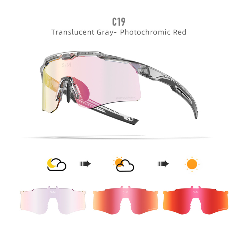 Poliarizuotos dviratininko akiniai S213 – vėjo ir dulkių atsparūs, dienos-nakties dviguba naudojimas, keičiamos lęšiai, suderinami su miope akiniais