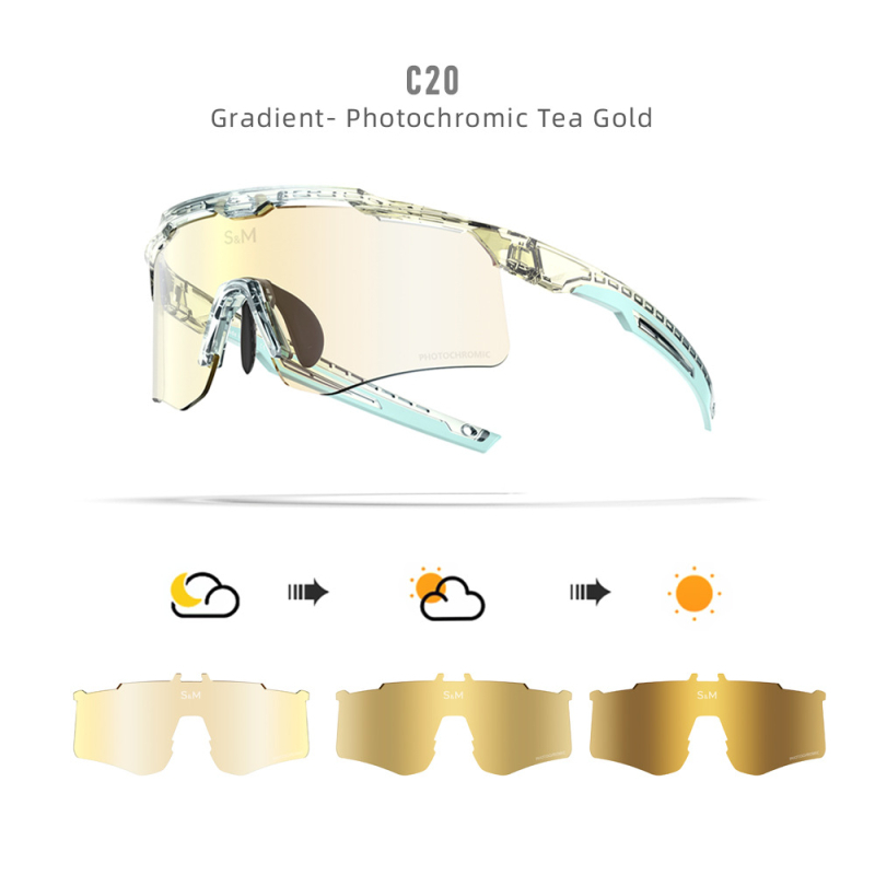 Poliarizuotos dviratininko akiniai S213 – vėjo ir dulkių atsparūs, dienos-nakties dviguba naudojimas, keičiamos lęšiai, suderinami su miope akiniais