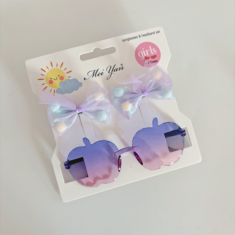 Bērnu saulesbrilles komplekts – nav polarizētas, UV380 aizsardzība, bezrāmju dizains, lēcas AC, rāmis PC, piemērots ceļojumiem, braukšanai, stilam