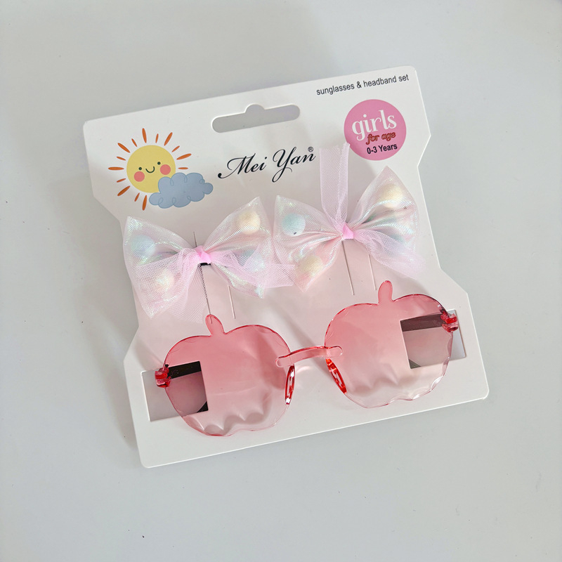 Bērnu saulesbrilles komplekts – nav polarizētas, UV380 aizsardzība, bezrāmju dizains, lēcas AC, rāmis PC, piemērots ceļojumiem, braukšanai, stilam