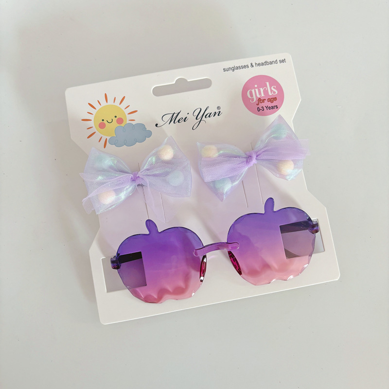 Bērnu saulesbrilles komplekts – nav polarizētas, UV380 aizsardzība, bezrāmju dizains, lēcas AC, rāmis PC, piemērots ceļojumiem, braukšanai, stilam