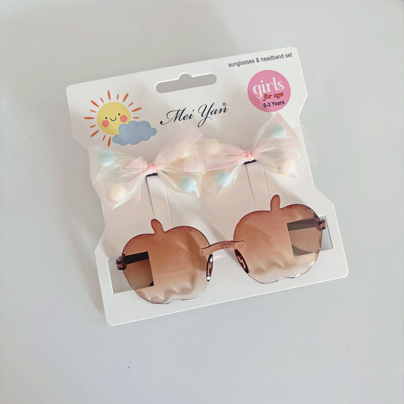Bērnu saulesbrilles komplekts – nav polarizētas, UV380 aizsardzība, bezrāmju dizains, lēcas AC, rāmis PC, piemērots ceļojumiem, braukšanai, stilam