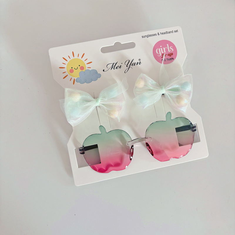 Bērnu saulesbrilles komplekts – nav polarizētas, UV380 aizsardzība, bezrāmju dizains, lēcas AC, rāmis PC, piemērots ceļojumiem, braukšanai, stilam