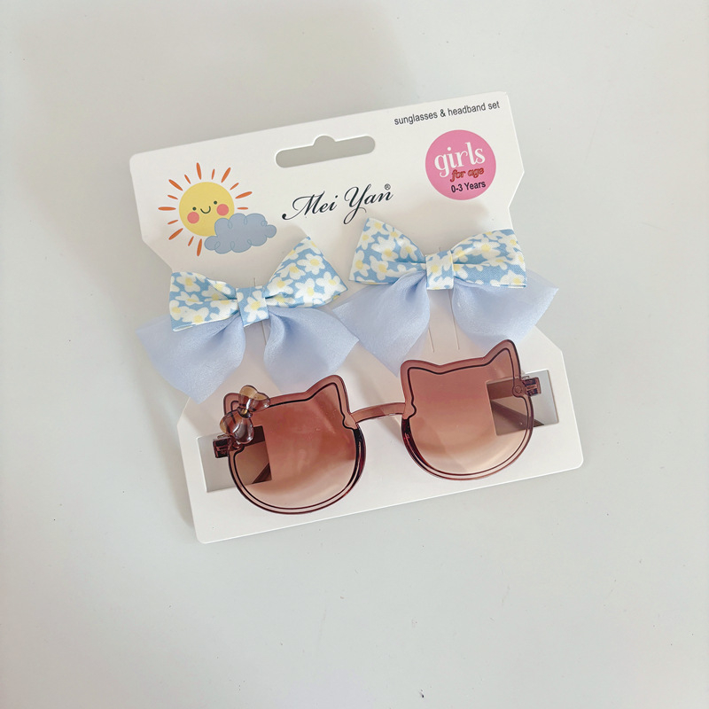 Bērnu saulesbrilles komplekts – nav polarizētas, UV380 aizsardzība, bezrāmju dizains, lēcas AC, rāmis PC, piemērots ceļojumiem, braukšanai, stilam