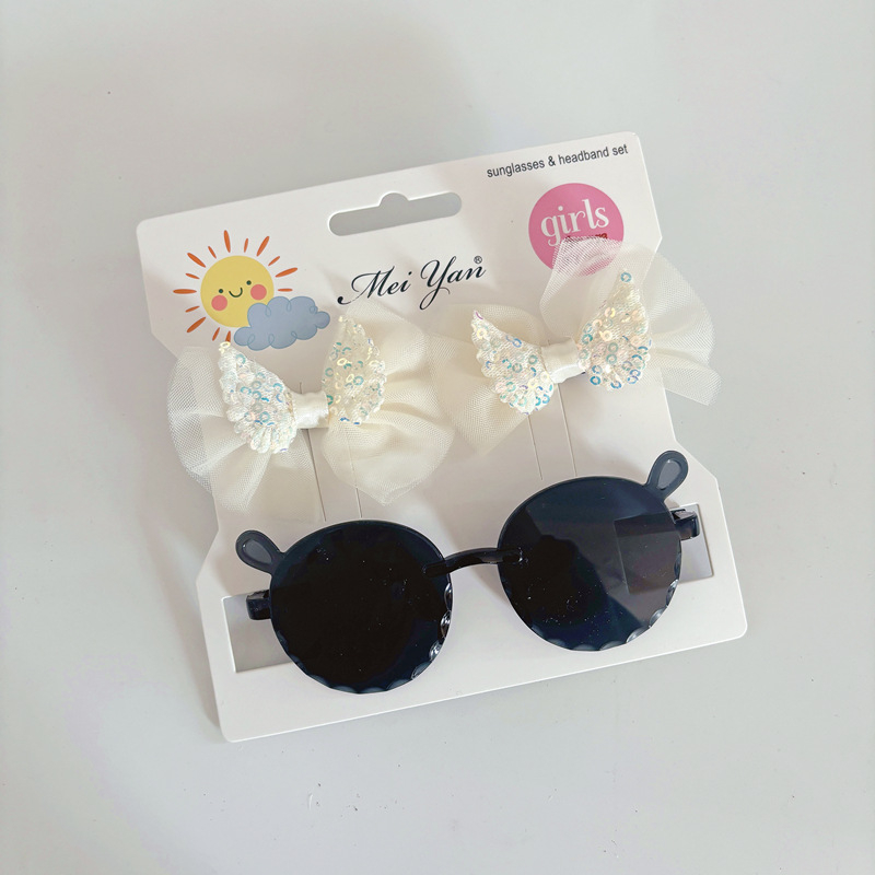 Bērnu saulesbrilles komplekts – nav polarizētas, UV380 aizsardzība, bezrāmju dizains, lēcas AC, rāmis PC, piemērots ceļojumiem, braukšanai, stilam