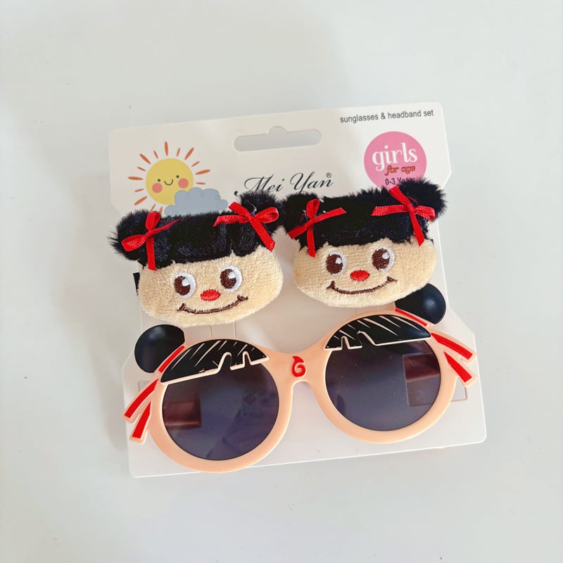 Bērnu saulesbrilles komplekts – nav polarizētas, UV380 aizsardzība, bezrāmju dizains, lēcas AC, rāmis PC, piemērots ceļojumiem, braukšanai, stilam