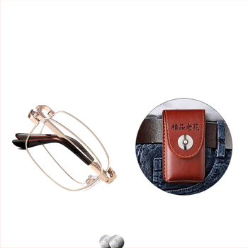 Bezrāmju lasīšanas brilles, akrila lēcas, titāna sakausējuma rāmis, kvadrātveida stils, Pavasaris 2024