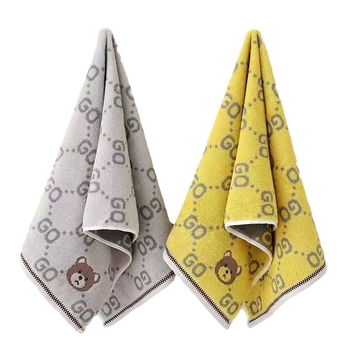 Prosop de față pentru bebeluți, cu model desen animat, din bumbac, absorbant, cusut (Bumbac; 50–80 g; 32s+14s fir)