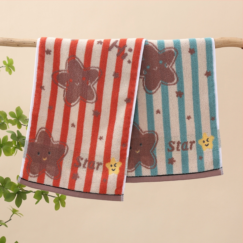 Prosop de față pentru bebeluți, cu model desen animat, din bumbac, absorbant, cusut (Bumbac; 50–80 g; 32s+14s fir)