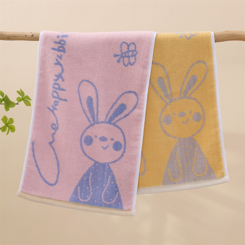 Prosop de față pentru bebeluți, cu model desen animat, din bumbac, absorbant, cusut (Bumbac; 50–80 g; 32s+14s fir)