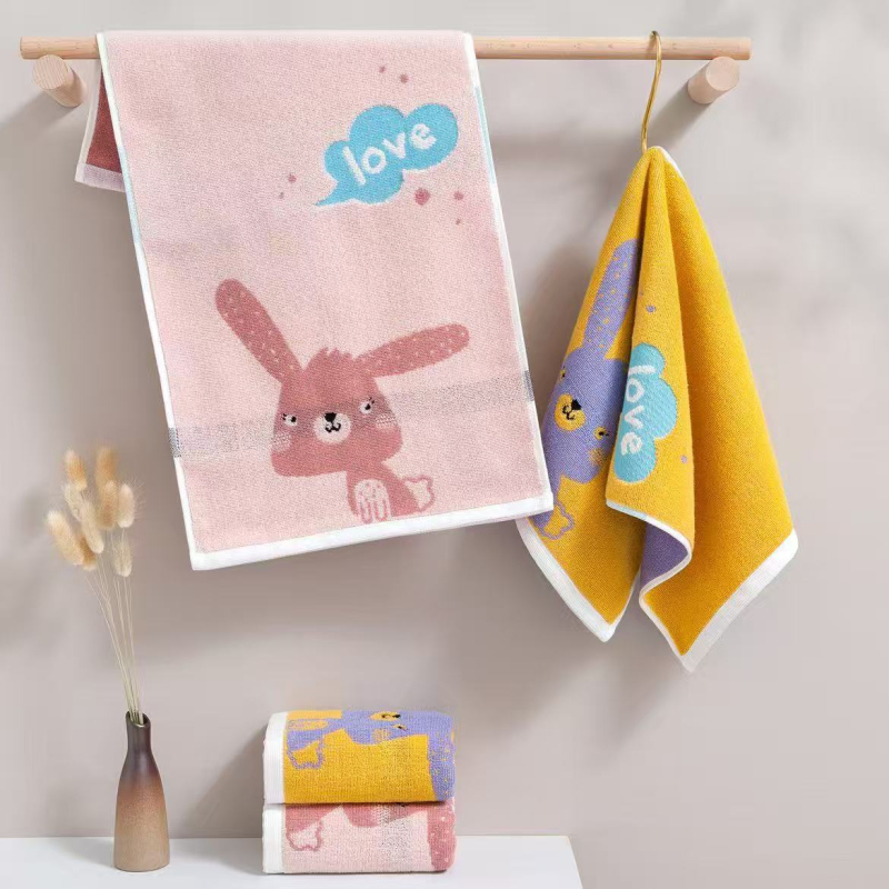 Prosop de față pentru bebeluți, cu model desen animat, din bumbac, absorbant, cusut (Bumbac; 50–80 g; 32s+14s fir)