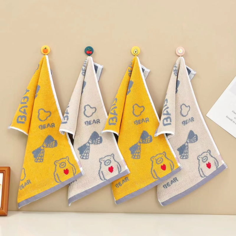 Prosop de față pentru bebeluți, cu model desen animat, din bumbac, absorbant, cusut (Bumbac; 50–80 g; 32s+14s fir)