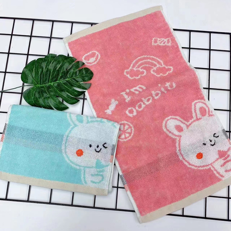 Prosop de față pentru bebeluți, cu model desen animat, din bumbac, absorbant, cusut (Bumbac; 50–80 g; 32s+14s fir)