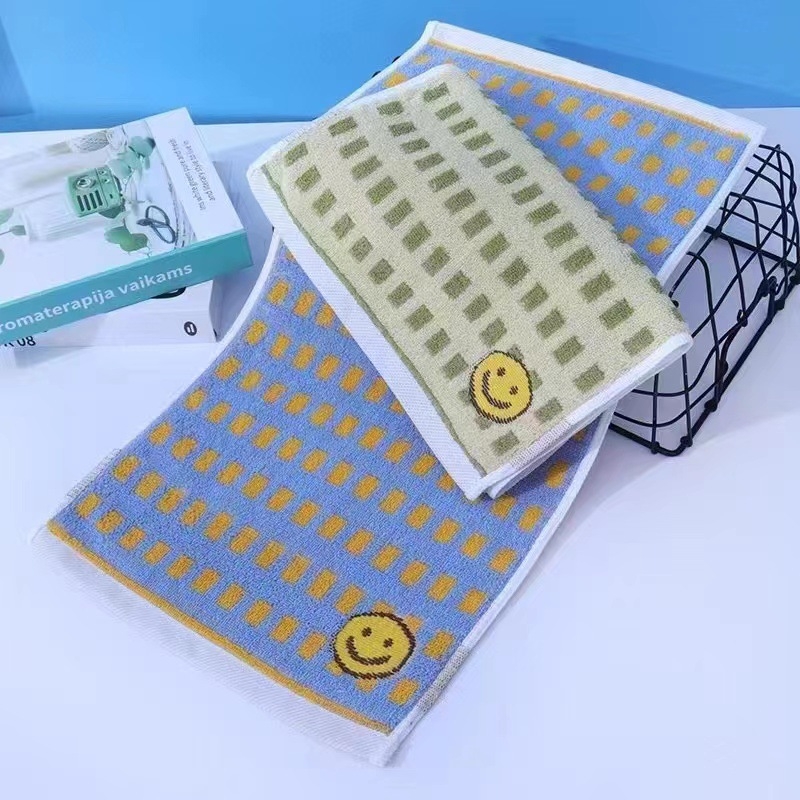 Prosop de față pentru bebeluți, cu model desen animat, din bumbac, absorbant, cusut (Bumbac; 50–80 g; 32s+14s fir)