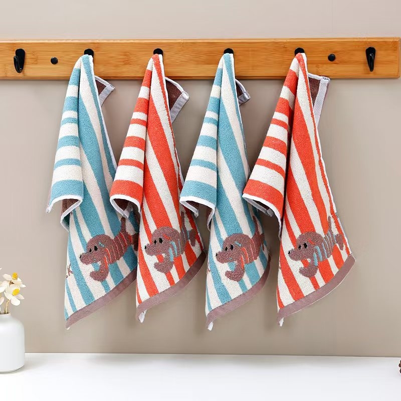 Prosop de față pentru bebeluți, cu model desen animat, din bumbac, absorbant, cusut (Bumbac; 50–80 g; 32s+14s fir)