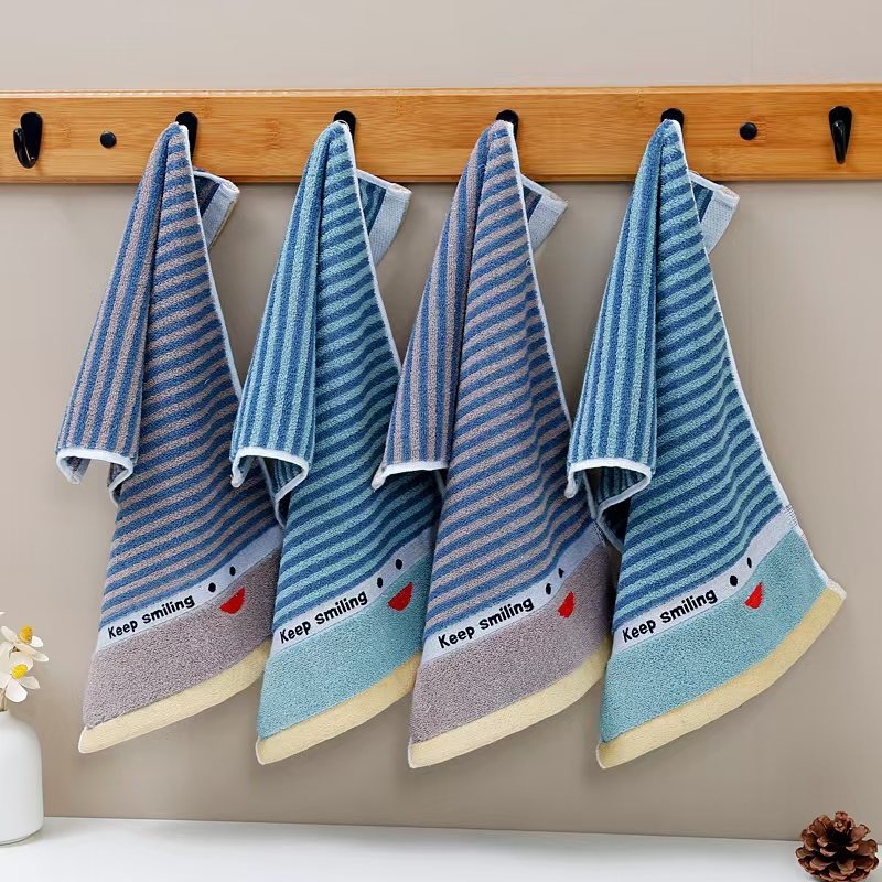 Prosop de față pentru bebeluți, cu model desen animat, din bumbac, absorbant, cusut (Bumbac; 50–80 g; 32s+14s fir)