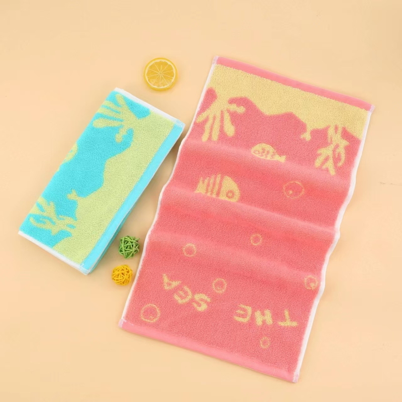 Prosop de față pentru bebeluți, cu model desen animat, din bumbac, absorbant, cusut (Bumbac; 50–80 g; 32s+14s fir)