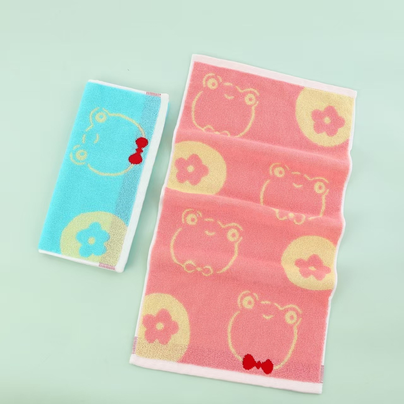 Prosop de față pentru bebeluți, cu model desen animat, din bumbac, absorbant, cusut (Bumbac; 50–80 g; 32s+14s fir)