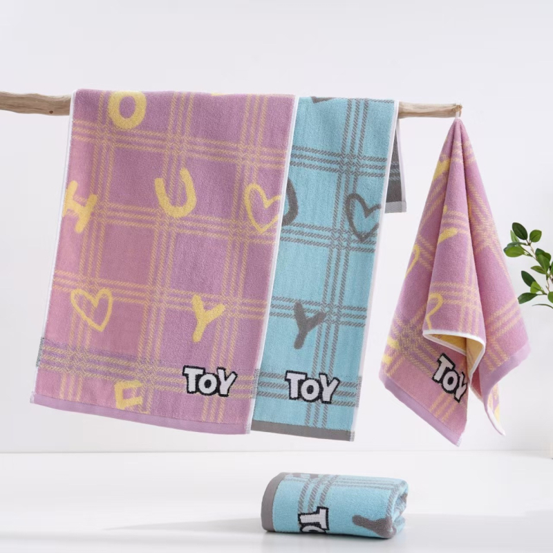 Prosop de față pentru bebeluți, cu model desen animat, din bumbac, absorbant, cusut (Bumbac; 50–80 g; 32s+14s fir)