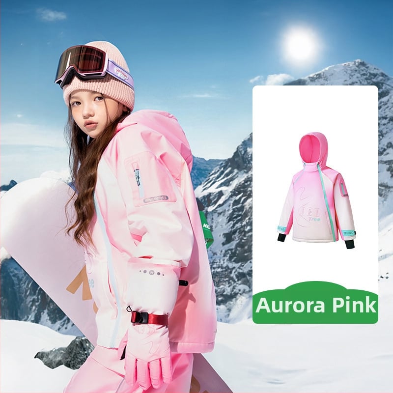 KK Tree vaikų slidinėjimo komplektas, unisex dviejų dalių (viršus + kelnes), atsparus vandeniui ir šiltas, poliesterio audinys, modelis Kq25130+Kq25131