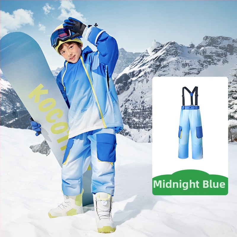 KK Tree vaikų slidinėjimo komplektas, unisex dviejų dalių (viršus + kelnes), atsparus vandeniui ir šiltas, poliesterio audinys, modelis Kq25130+Kq25131