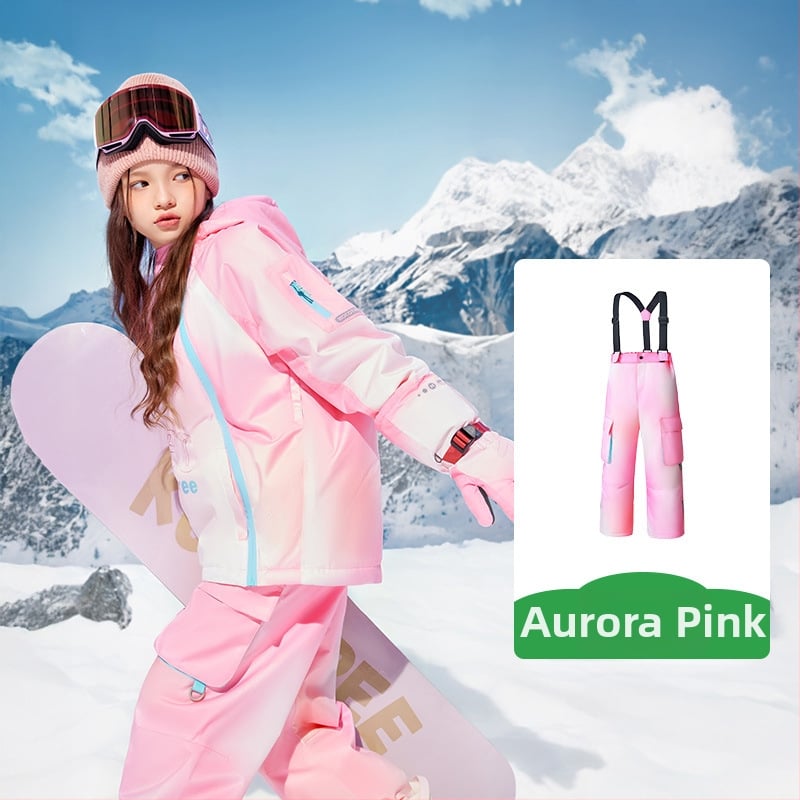 KK Tree vaikų slidinėjimo komplektas, unisex dviejų dalių (viršus + kelnes), atsparus vandeniui ir šiltas, poliesterio audinys, modelis Kq25130+Kq25131