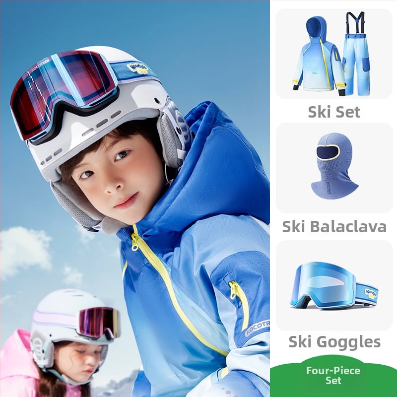 KK Tree vaikų slidinėjimo komplektas, unisex dviejų dalių (viršus + kelnes), atsparus vandeniui ir šiltas, poliesterio audinys, modelis Kq25130+Kq25131