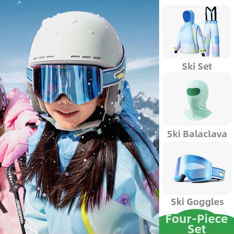 KK Tree vaikų slidinėjimo komplektas, unisex dviejų dalių (viršus + kelnes), atsparus vandeniui ir šiltas, poliesterio audinys, modelis Kq25130+Kq25131