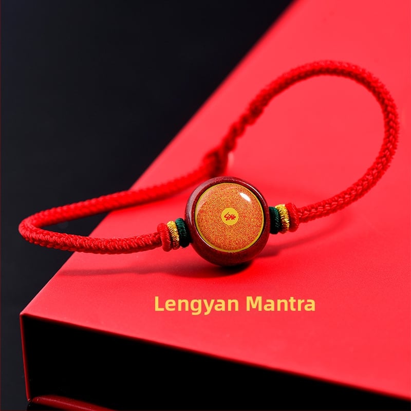 Гривна с Тханга и цинамар, мантра Зелената Тара; ръчно плетена, унисекс, ретро стил литература и изкуство