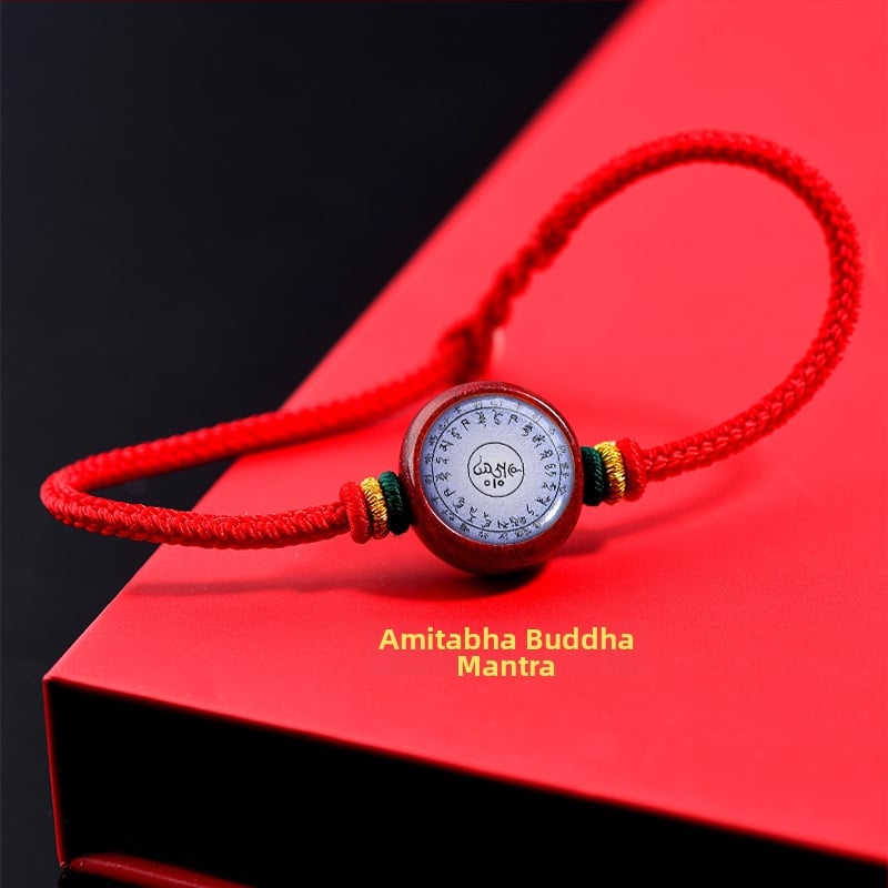 Гривна с Тханга и цинамар, мантра Зелената Тара; ръчно плетена, унисекс, ретро стил литература и изкуство