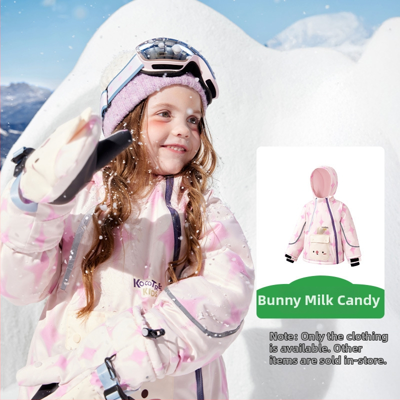 KK Tree Vaikų slidinėjimo komplektas – šiltas unisex džaketė ir kelnių komplektas, gyvūnų karikatūrų raštas, vandeniui atsparus 5000mm, poliesterio audinys, gobtuvas, Žiema 2025