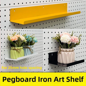 Geležies perforuotos plokštės priedų rinkinys su magnetiniais kabliukais DIY metalinėms saugojimo lentynoms