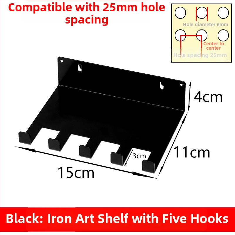 Železný set príslušenstva pre perforovanú dosku s magnetickými háčikmi pre DIY kovové úložné regály