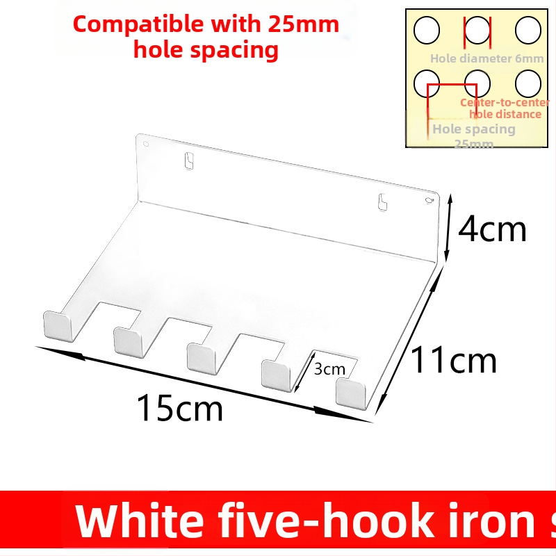 Geležies perforuotos plokštės priedų rinkinys su magnetiniais kabliukais DIY metalinėms saugojimo lentynoms