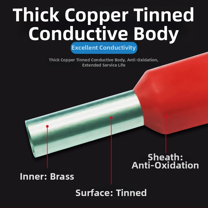 Fanlian VE тръбен тип предварително изолиран терминален комплект, европейски стил тип с щифт, студено пресовани медни конектори, кутия за терминали