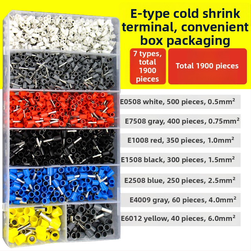 Fanlian VE toru-tüüpi eelisolatsiooni terminalide komplekt, Euroopa stiilis pistikutüüp, külmpressitud vaskühendused, terminalide kastikomplekt